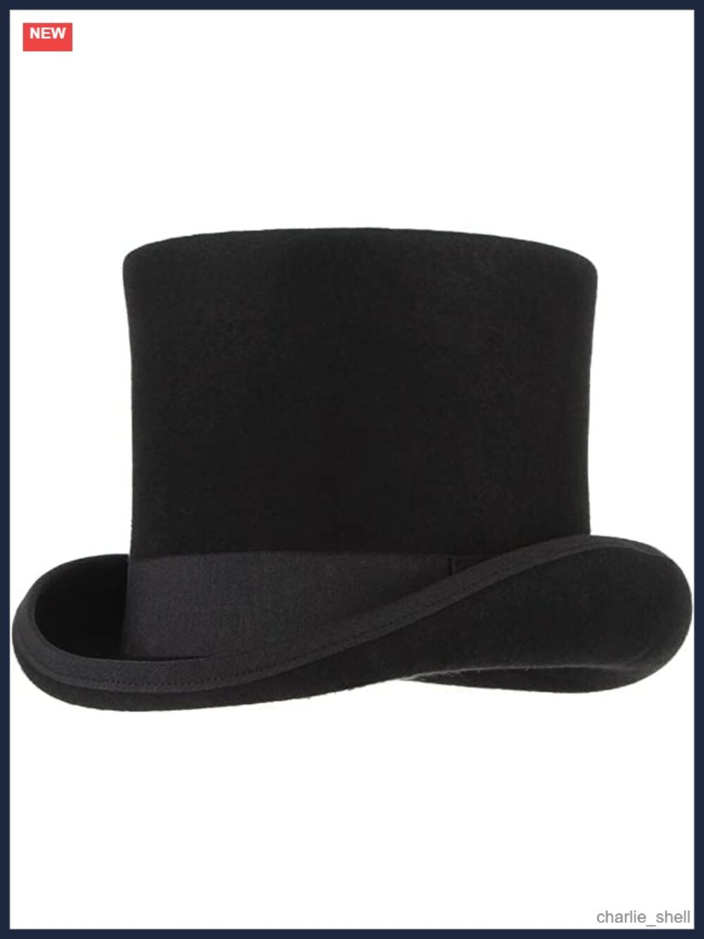 GEMVIE Wool Felt Tall Top Hat 6.7" High Magic Stage Cosplay Costume